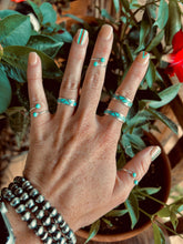 Load image into Gallery viewer, Adjustable Sterling Silver &amp; Turquoise Wrap Rings
