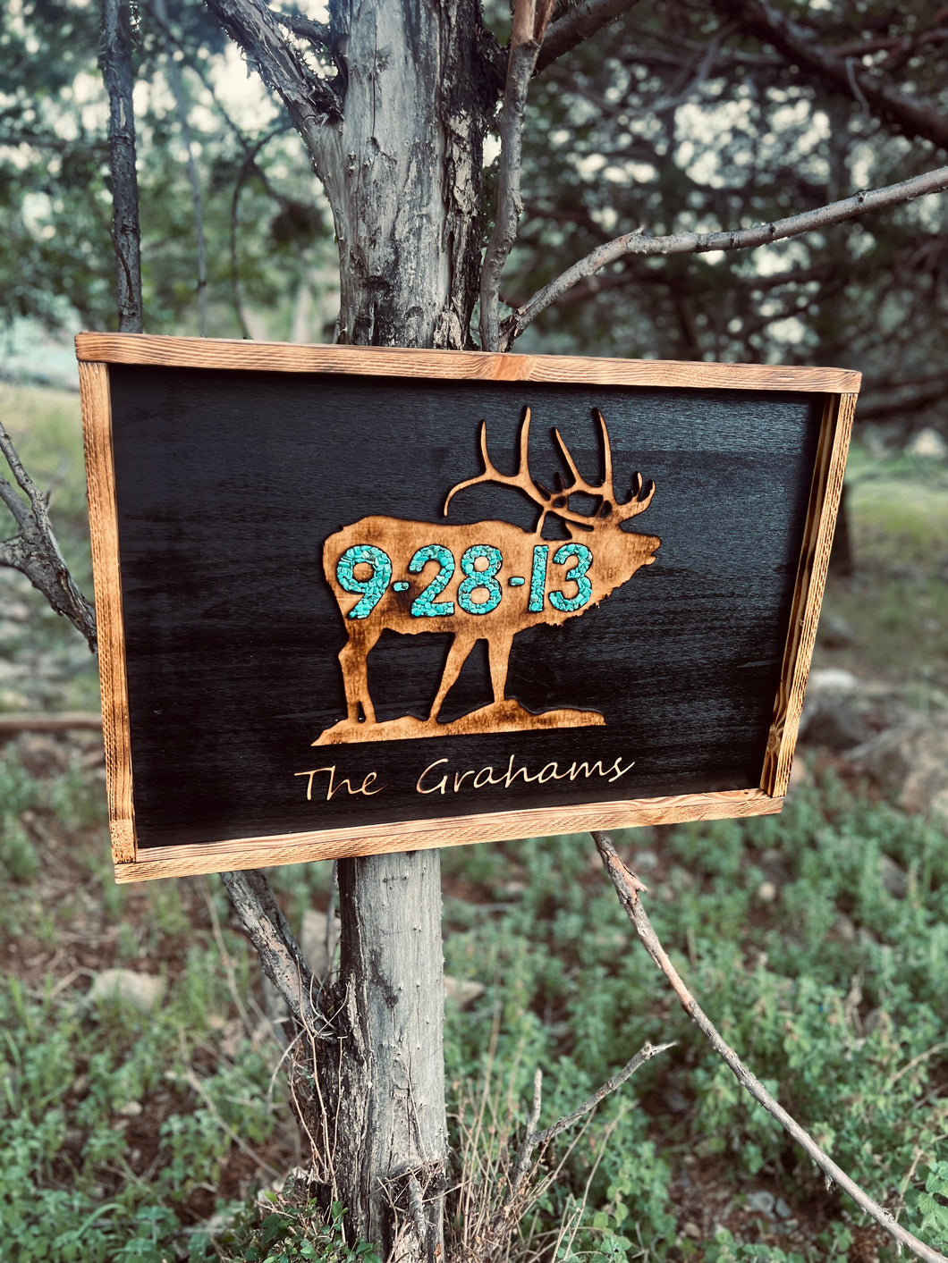 Bull Elk Wedding Signs