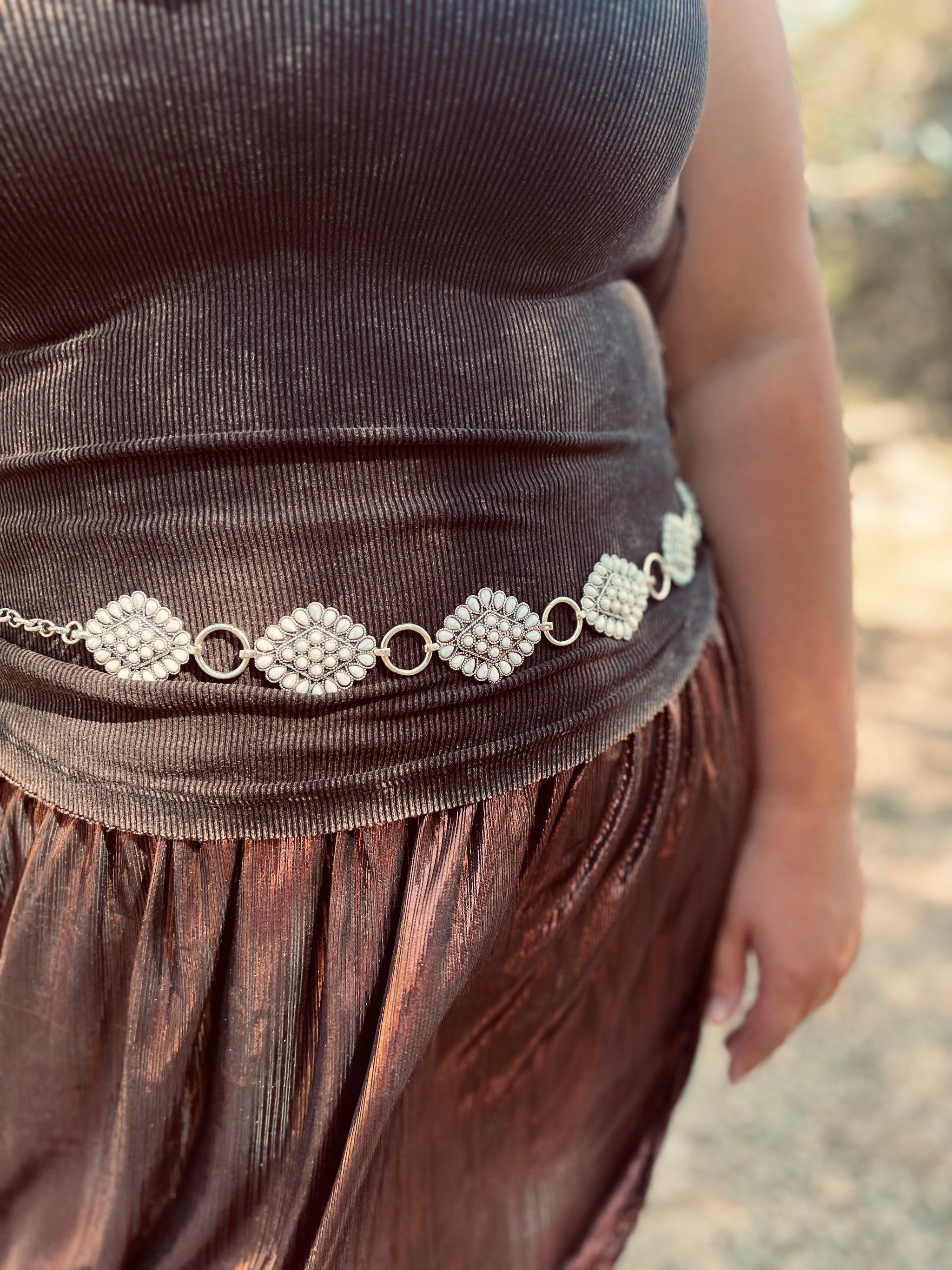 Monik belt with stones Brown Rhinestone Western Belt. Unisex Bling Cowboy Belt  main image 2