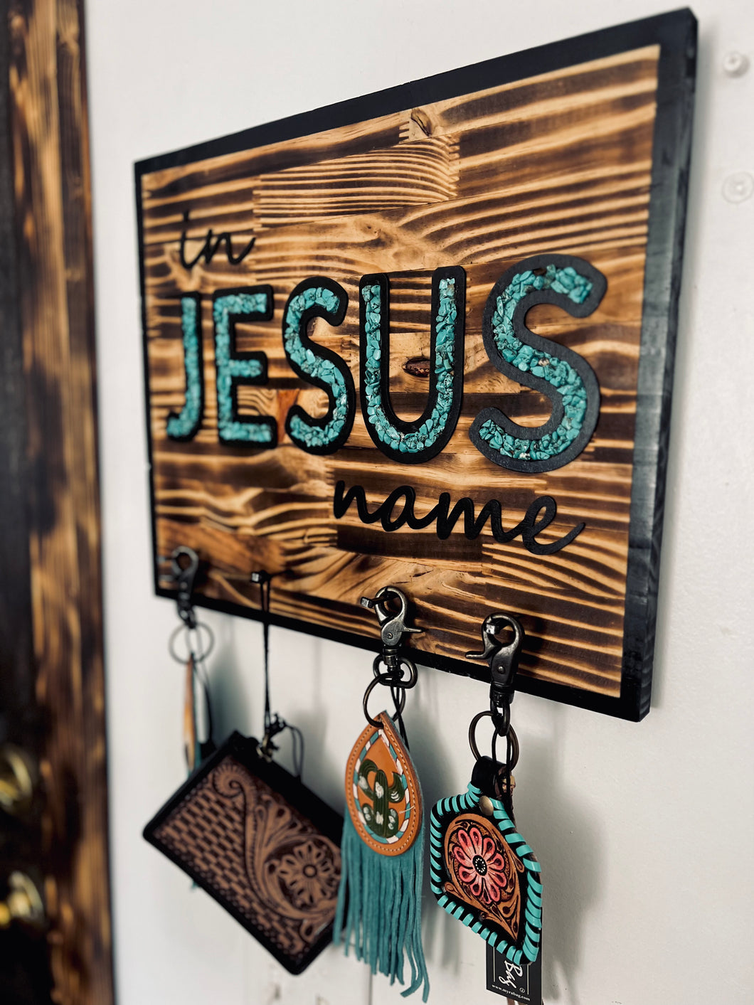 In Jesus Name Key Holder Sign