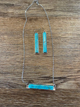 Load image into Gallery viewer, Turquoise Bar Necklace &amp; Earrings - Restocked

