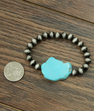Load image into Gallery viewer, Slab Turquoise Stretch Bracelet
