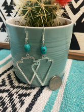 Load image into Gallery viewer, Turquoise Arrowhead Earrings
