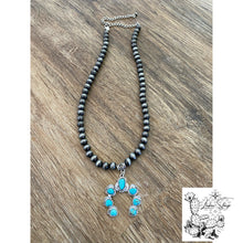 Load image into Gallery viewer, Turquoise Squash Blossom Necklace

