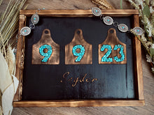 Load image into Gallery viewer, Small Cowtag Wedding Signs  my
