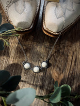 Load image into Gallery viewer, 3 Stone White Necklace
