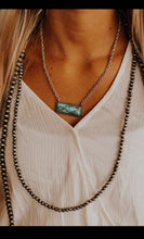 Load image into Gallery viewer, Marbled Turq Bar Necklace RESTOCKED
