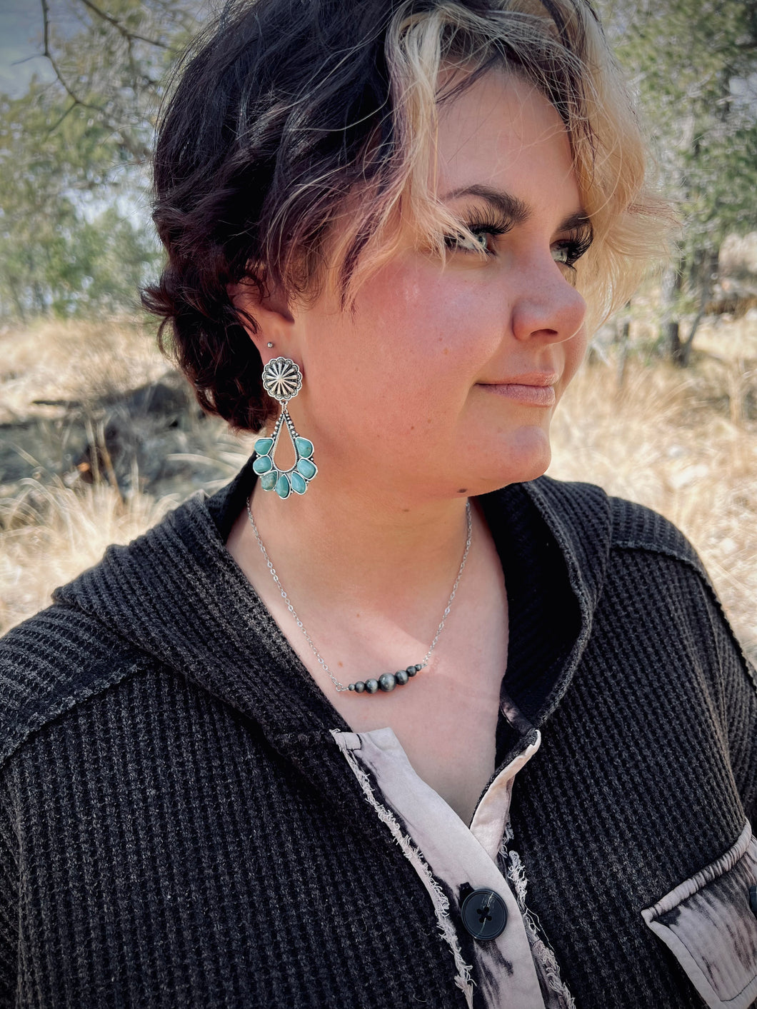 Concho & Turquoise Post Earrings
