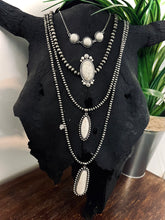 Load image into Gallery viewer, White Stone Pendant Necklace

