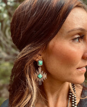 Load image into Gallery viewer, Turq Aztec Post Earrings
