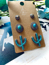 Load image into Gallery viewer, Cactus Stud Earring Set

