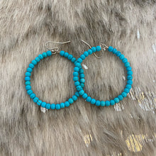 Load image into Gallery viewer, Turquoise Hoop Earrings RESTOCKED
